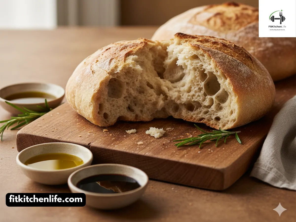 Authentic Italian Ciabatta Rustic Artisan Bread with Perfect Airy Crumb