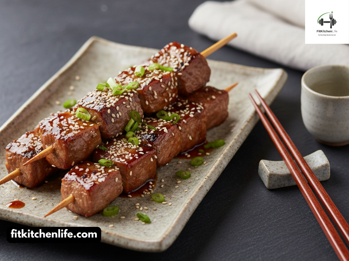 Authentic Japanese Teriyaki Beef Skewers Sweet-Savory Perfection from the Grill